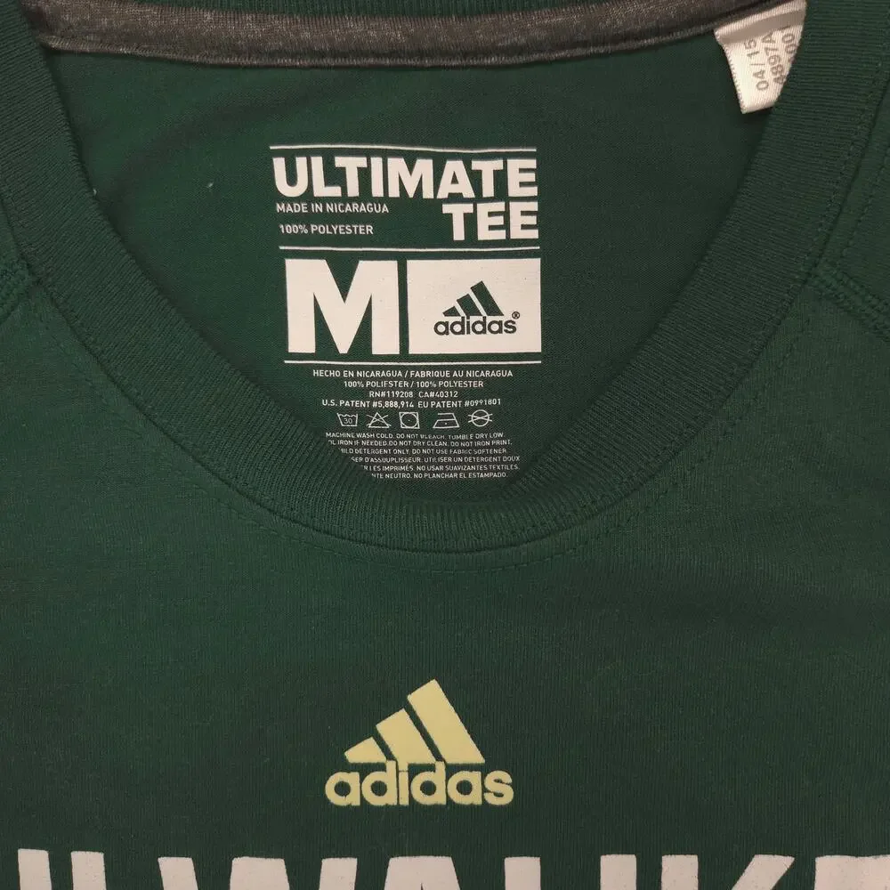 Adidas Milwakee Bucks Graphic Basketball T Shirt Mens Size Medum M Green